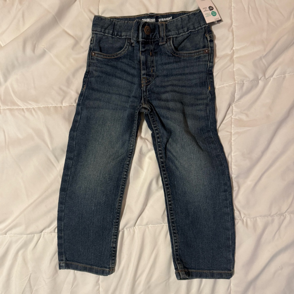 Toddler Boys 3T Classic Blue Denim Jeans Straight Leg NWT